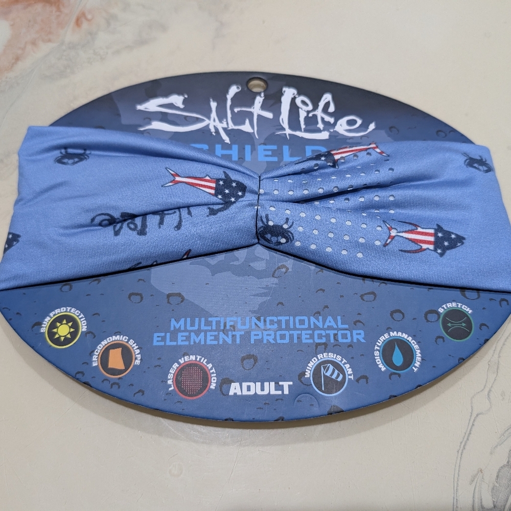 New Salt Life Blue Fish Headband/Gaiter/Shield
